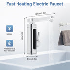 Kitchen Faucet with Instant Heating, 360° Rotatable Spout, 3000W Hot & Cold Water Tap, Stainless Steel & ABS