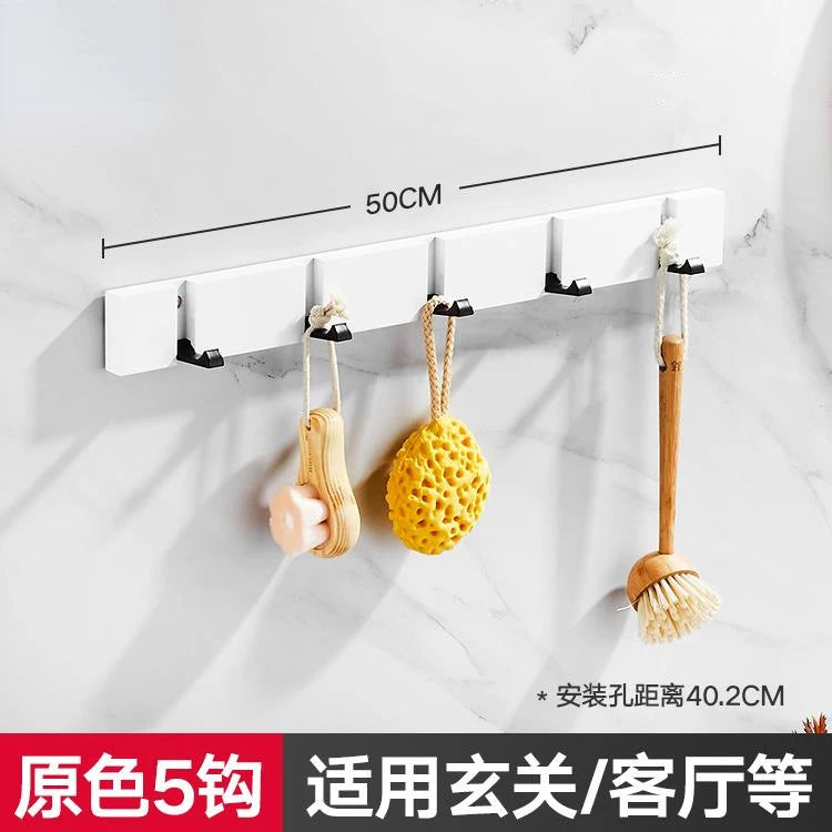 Foldable Wooden Coat Racks Bamboo Hallway Hat Hanger Bedroom Door Wall-Mounting Corner Room Kitchen Toilet Wall Invisible Hook