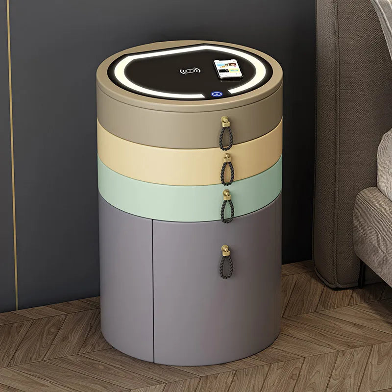 leather lint Dresser storage cabinet integrated cabinet Dressing table Makeup vanity Equipped with Bluetooth speaker stool LED