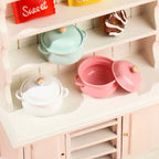 Model Doll Kitchenware Kitchen Cooking Toys Dollhouse Accessories Mini Cookware With Pot Cover Miniature Soup Pot