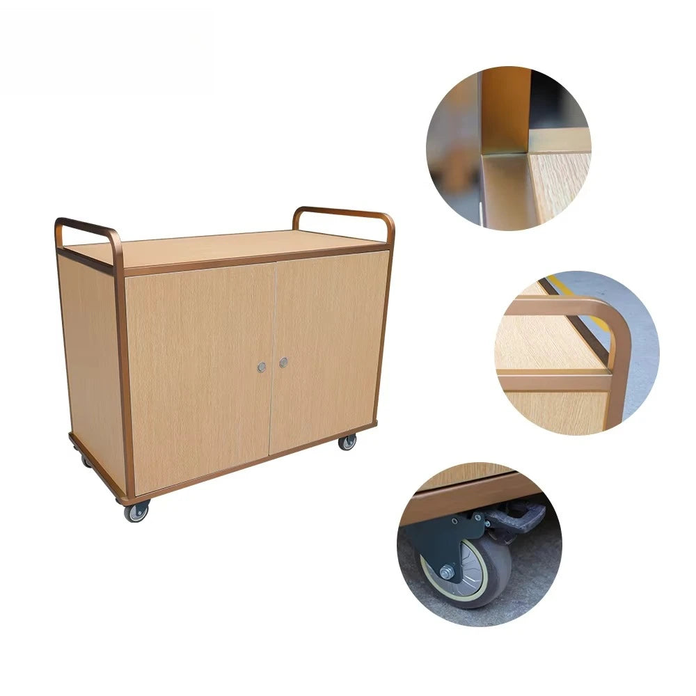 Hotel and restaurant kitchens with heating lamps, transportation and storage trucks