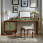 French Retro Makeup Desk home makeup luxury wood Dressing table design Hairstyles vanity with lmirror stool bedroom furnitures