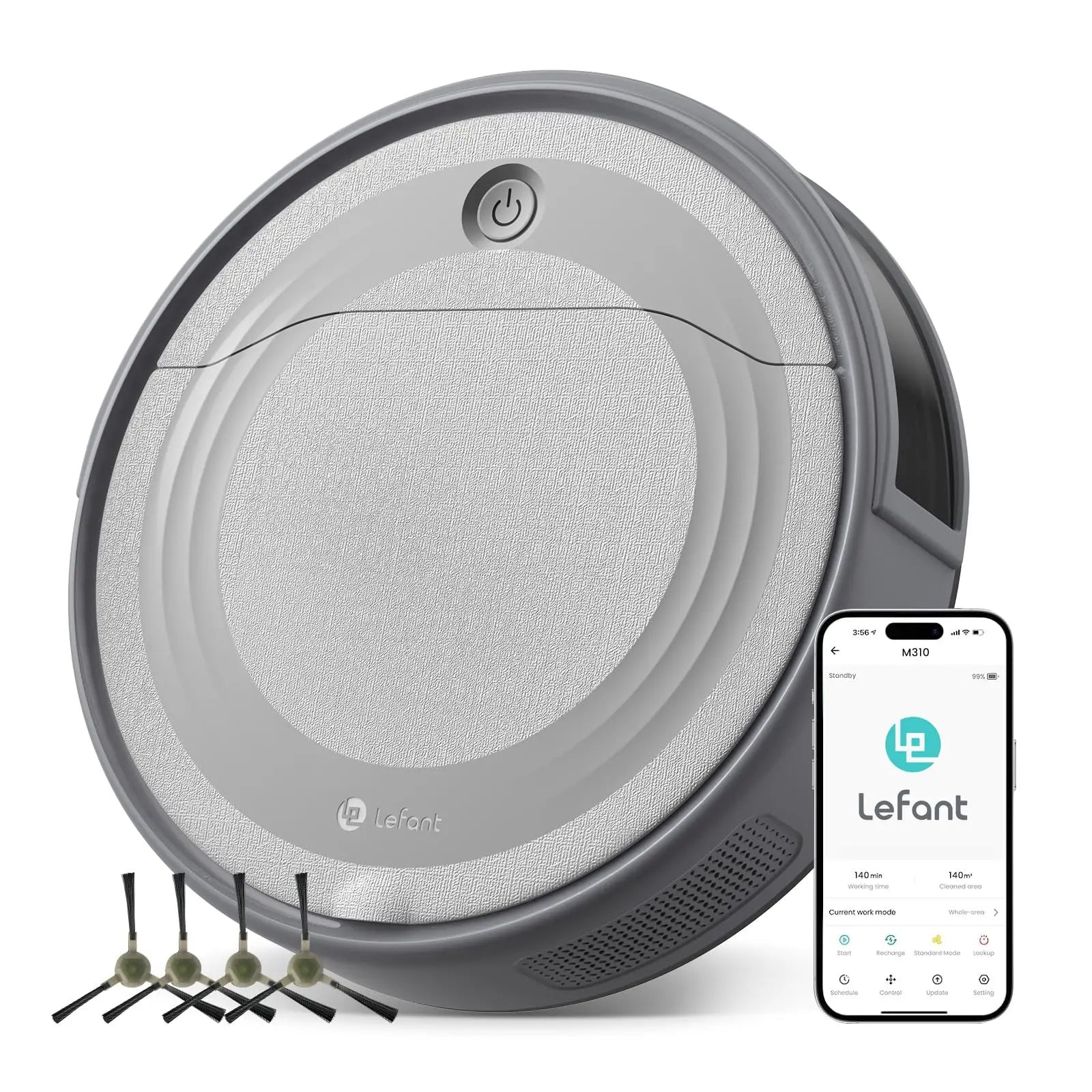 Lefant M310 Robot Vacuum Cleaner 4500PA Powerful Suction 180 Minutes,App/Alexa Control Ideal for Pet Hair and Hard Floors