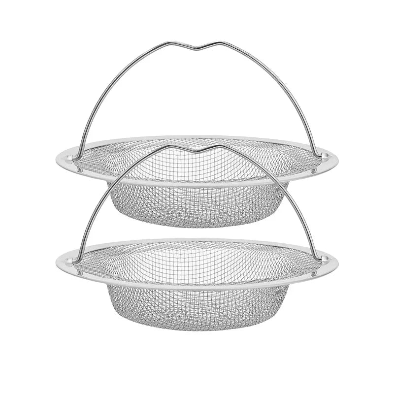 1/20pcs Kitchen Sink Strainer With Handle & Stopper Replacement Drain Basket Stainless Steel Mesh Filter Waste Hole