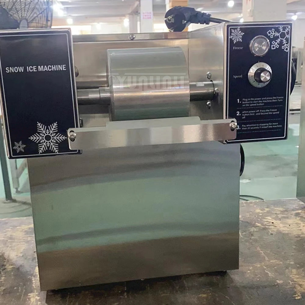120KG/24H Korean Snowflake Ice Machine Small Snow Continuous Cooled Milk Mango Bingsu Shaver Smoothie Crusher 110V 220V