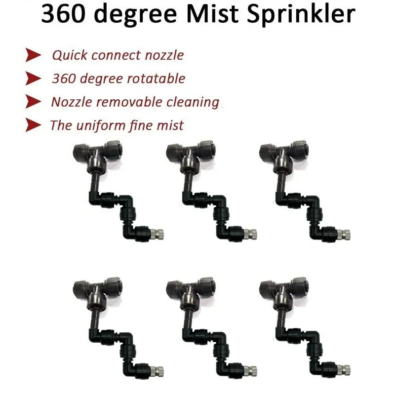 360°Rotating Atomization Fogger Nozzle 1-6Pcs Garden Adjustable Universal Spraying Reptile Rainforest Tank Landscaping Nebulizer