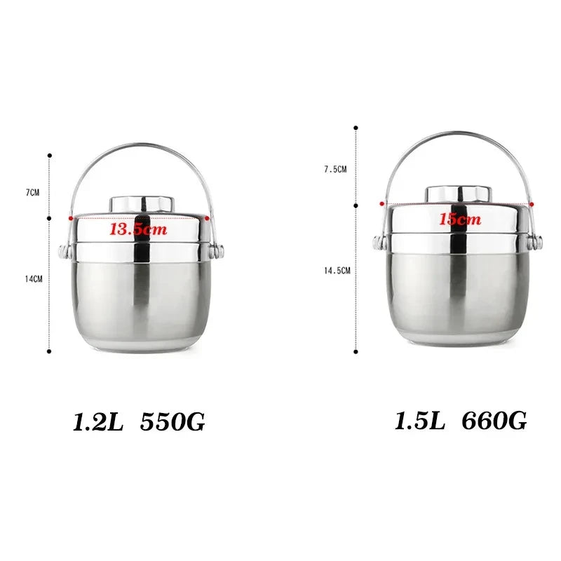 Bento Box Food Thermal Jar Insulation Soup Thermos Bag Portable Stainless Steel Leak-proof Tableware Lunch Storage Container