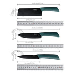 Kitchen knife set, including a small utility knife, chef's knife, and fruit knife with knife covers, for cutting meat, vegetable