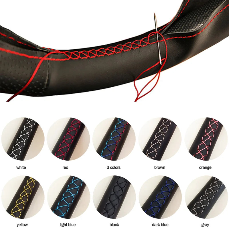 DIY Beige Leather Car Steering Wheel Cover For Volvo S80 XC70 V70 2006-2010