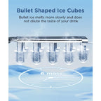 COWSAR Ice Maker Countertop, Portable  Machine with Self-Cleaning, 26.5lbs/24Hrs, 9 Bullet  Cubes in 6 Mins,  Basket