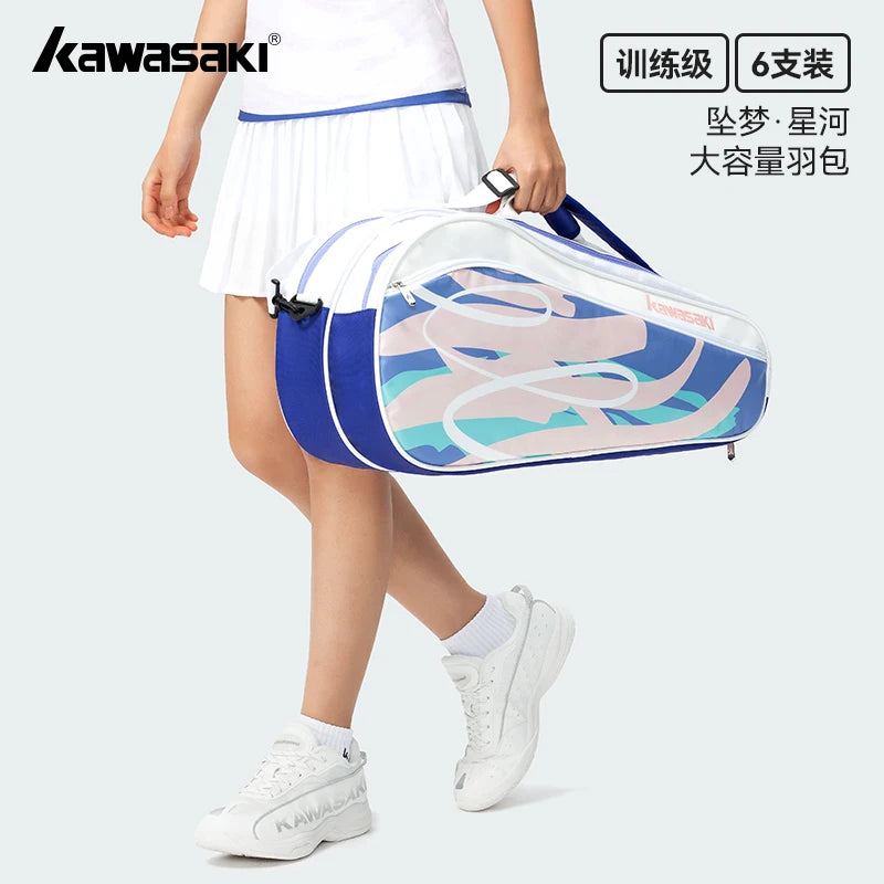 Kawasaki 2025 Brand New Badminton Bag 6pcs-Pack Large Capcity racquet