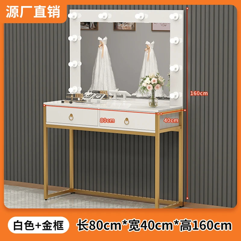 Photo studio dresser with lamp mirror integrated training school makeup table, hairdresser, beauty salon, wedding dress shop,
