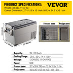 VEVOR Portable Car Refrigerator - Freezer Cooler 12/24V