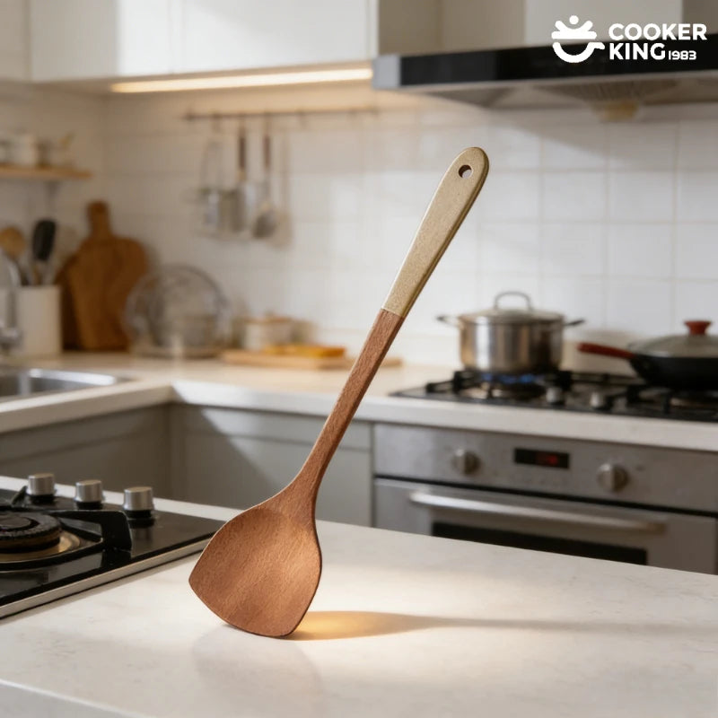 COOKER KING 42CM Expanded Wooden Spatula Ebony Shovel Home Kitchen Cooking Shovel Kitchen Items Wooden Cooking Utensils Shovel