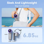 MUXNW Portable Handheld Mini Fan: 3 IN 1, 100 Speed Turbo, Foldable, L