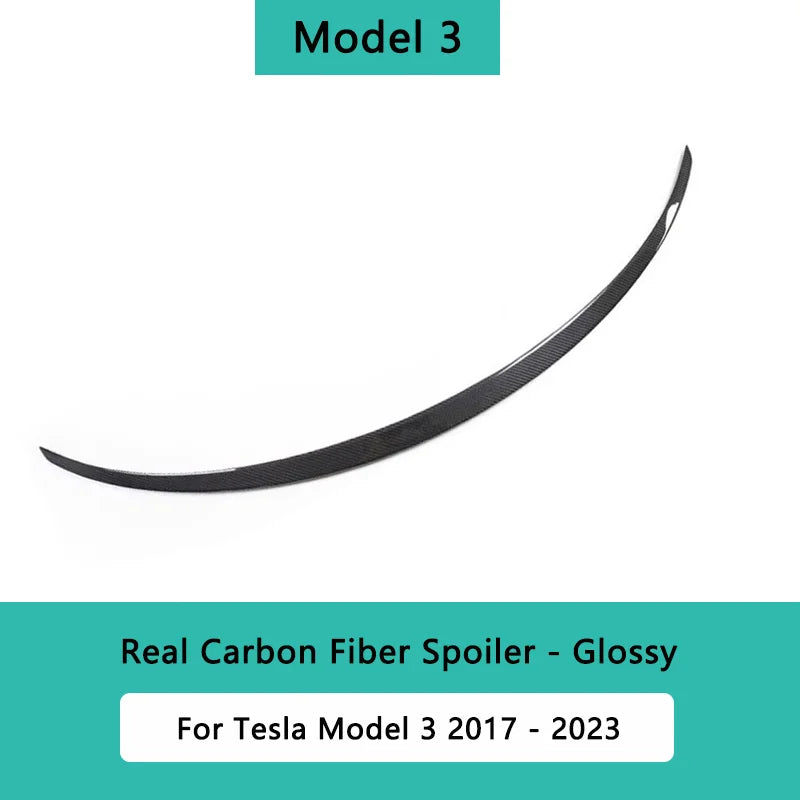 For Tesla Model 3/Y/S/Highland Spoiler Real Carbon Fiber Original High Performance Auto Trunk Tail Wing Car Exterior Accessories