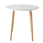 EGOONM Nordic Round / Rectangular Table Solid Wood Family Small Living Room Simple Modern Dining Table White