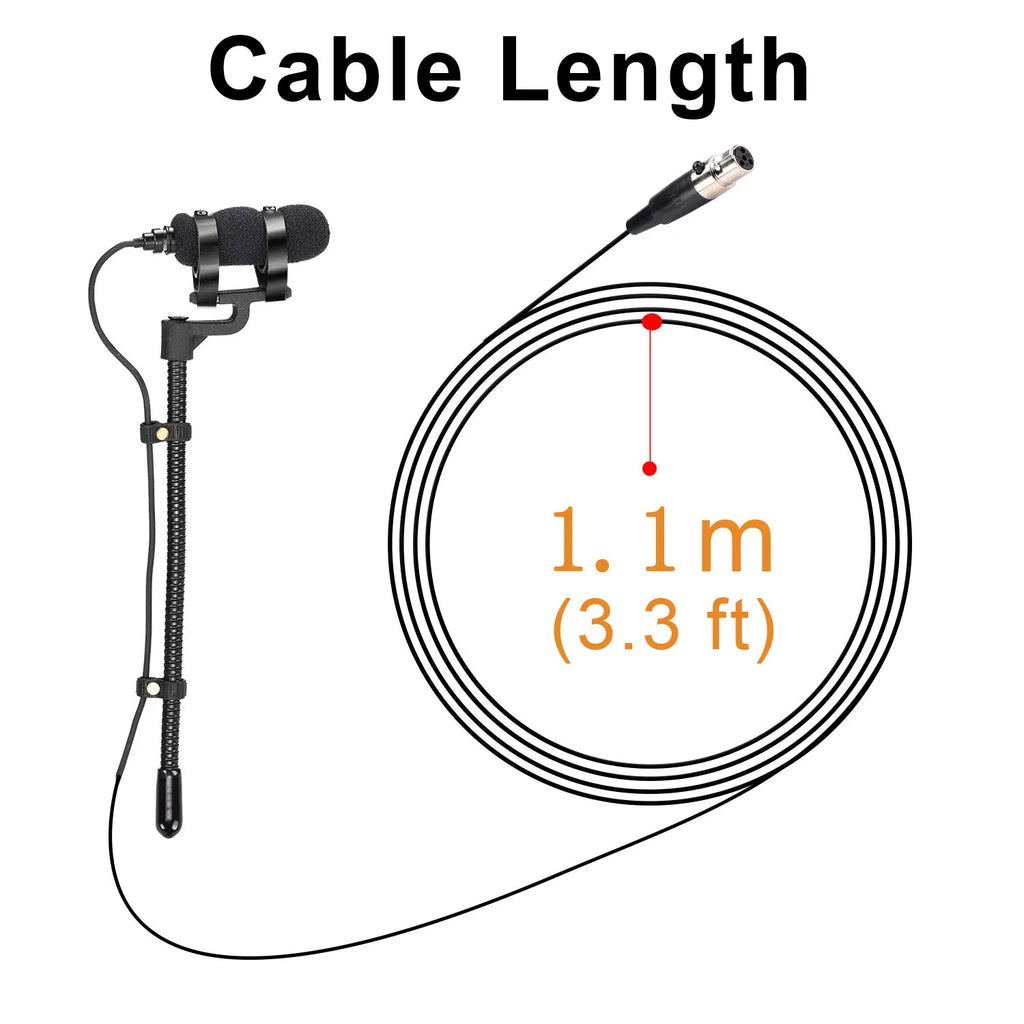 Professional 3 Pin 4 PIN XLR Saxophone Microphone 3.5mm Portable Condenser Instrument Wind Violin Sax Piano Clarinet Mic IM-22