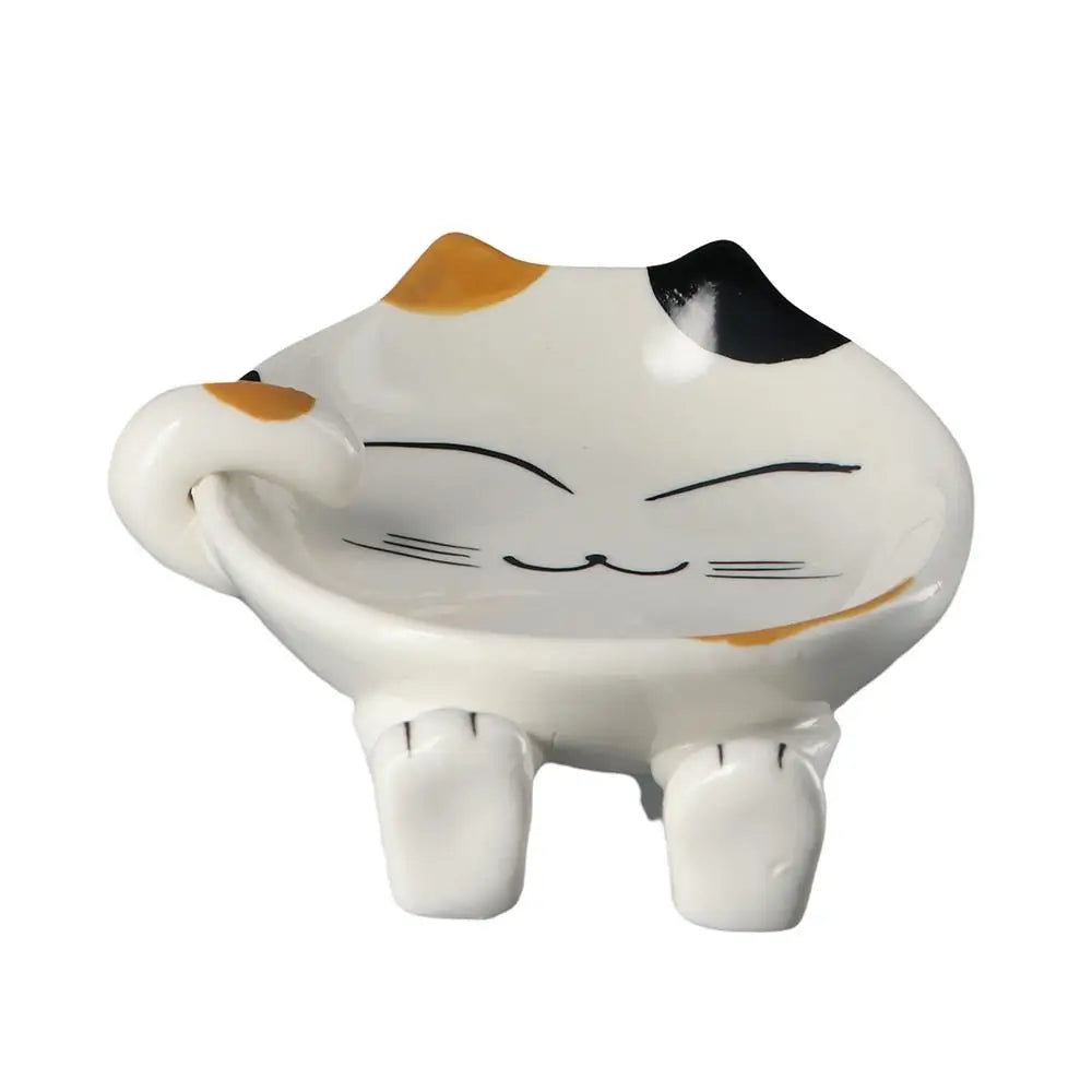 Kitchen Cartoon Storage Organizer Ceramic Pot Lid Stand Stove Holder Utensil Rack Spoon Rest