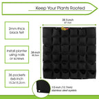 49 Pockets Hanging Planter Bags, Hanging Vertical Wall Mounted Plant Planting Grow Bags, Herb Garden Planter Outdoor Indoor Grow