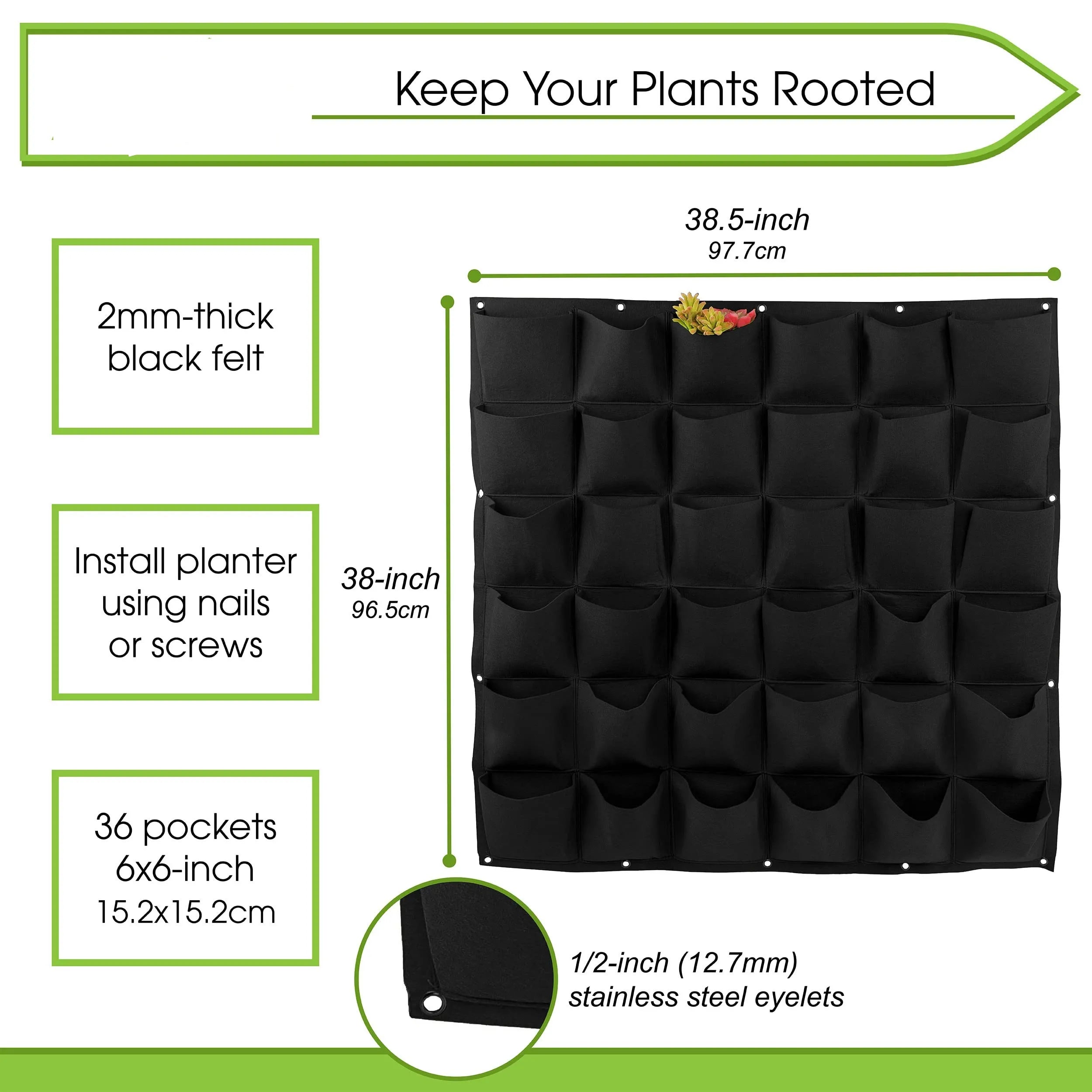 49 Pockets Hanging Planter Bags, Hanging Vertical Wall Mounted Plant Planting Grow Bags, Herb Garden Planter Outdoor Indoor Grow