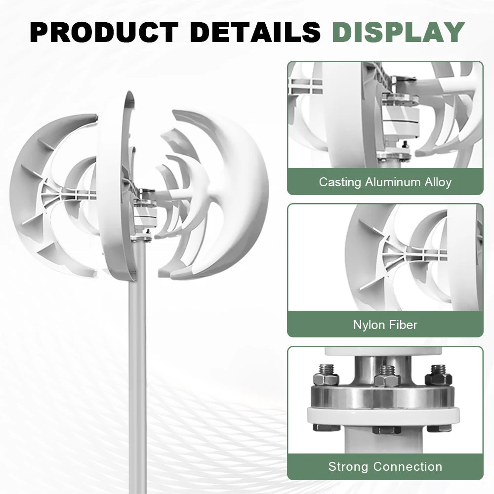 Rapid Delivery Of 5000W 24V 48V Vertical Wind Turbine Household Low Noise And Efficient Solar Cell System in Poland