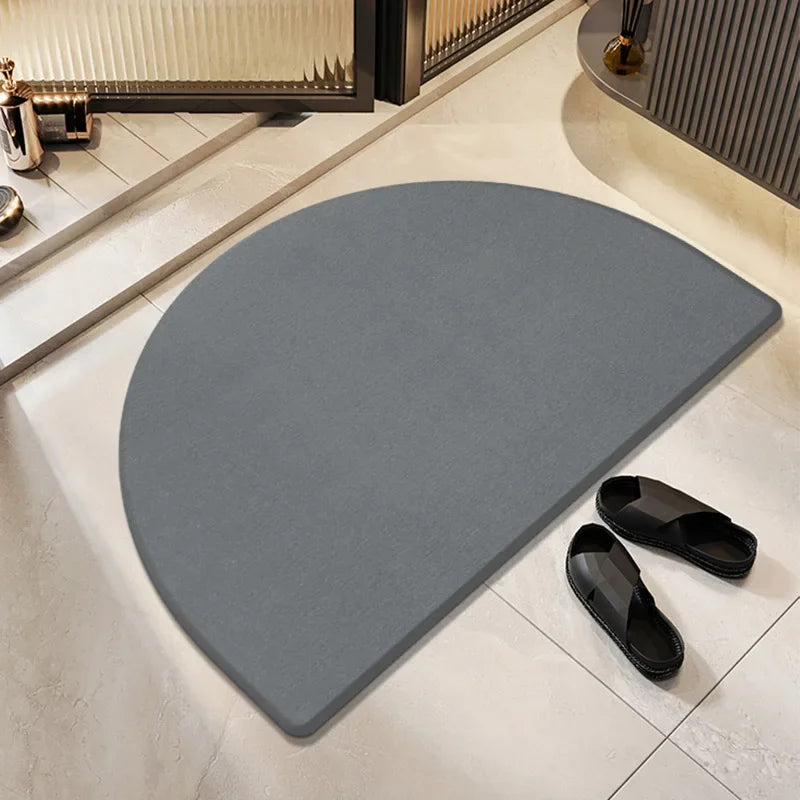 Stone Bath Mat Natural Diatomaceous Earth Shower Mat Super Absorbent Quick Drying Bathroom Floor Mat Grey Rug Easy To Clean 2024