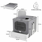 Foldable Cat Litter Box with Scoop & Sifting Tray - Enclosed Top/Front Entry | AlluCanFind