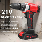 3-in-1 Multipurpose Electric Drill Cordless Impact Drill Speed Adjustable Electric Screwdriver Applicable to 21V Lithium Battery