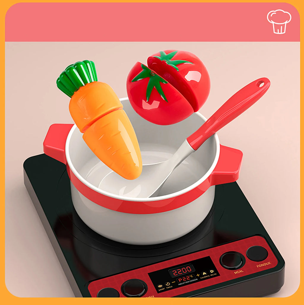 Cutting Play Food Toy for Kids Kitchen Pretend Fruit &Vegetables Accessories Educational Toy Food kit for Toddler Children Gift