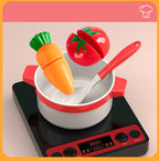 Cutting Play Food Toy for Kids Kitchen Pretend Fruit &Vegetables Accessories Educational Toy Food kit for Toddler Children Gift