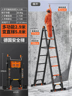 Multifunction Folding Ladder Aluminum Alloy Telescopic Ladder Thickened Herringbone Ladder Portable Lift Engineering Stairs