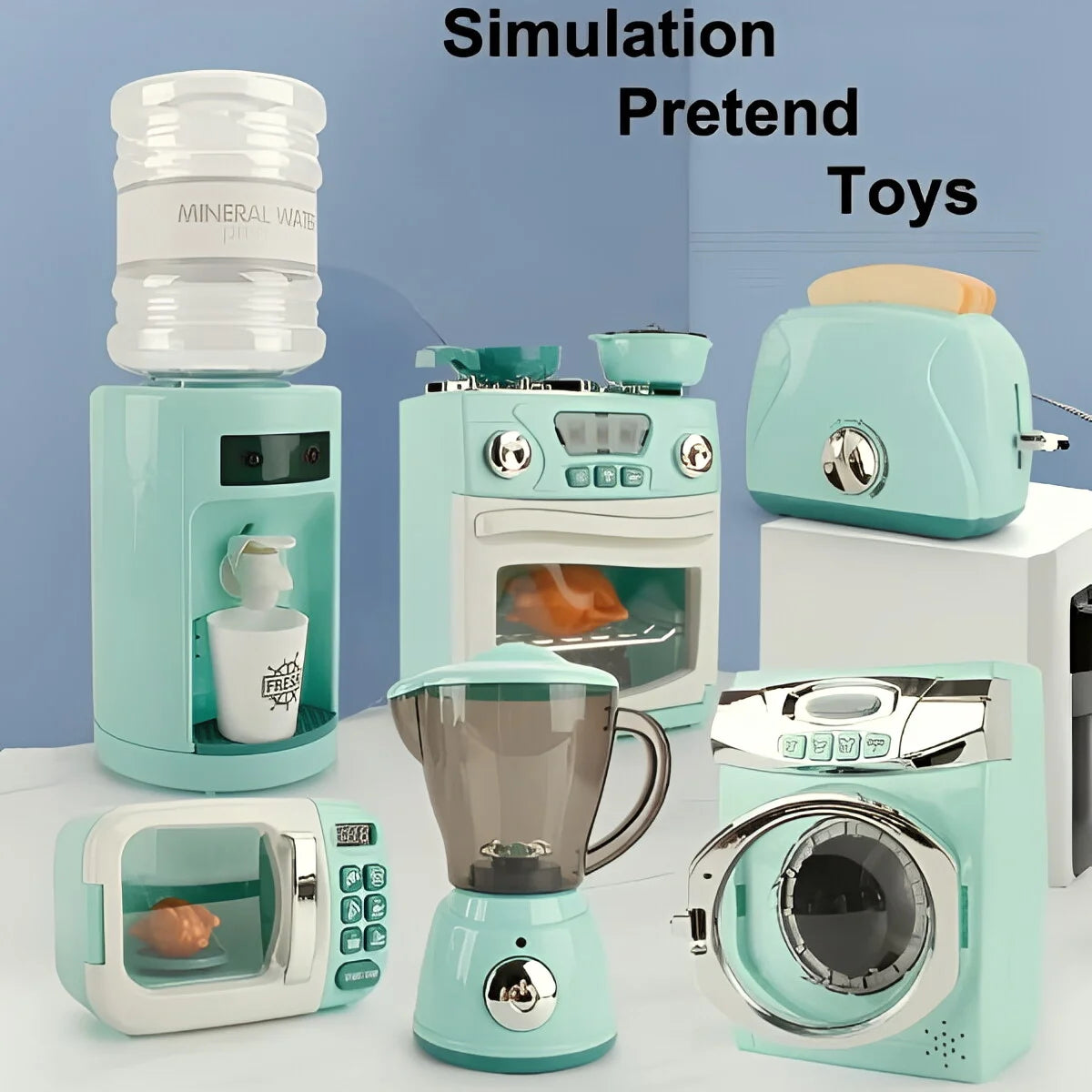 Simulation Kitchen Appliance Playset Kids Pretend Play Kitchen Toy Mini Household Appliance Role-Play Set Educational Toys Gifts