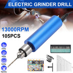 Electric Grinder Drill Mini Hand Drill With Power 0.3-4mm Chuck 4000-13000RPM Rotary Tool Kit For Wood DIY Craft Jewelry Walnut