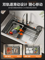 Kitchen Vegetable Basin, Large Sink, 304 Stainless Steel Countertop Sink, Dishwasher, Household Thickened Vegetable Sink