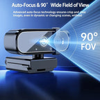 4K HD Mini Webcam With Microphone 2K Full HD Webcam 30fps Autofocus USB Web Cam For Auto Focus PC Laptop Video Shooting Camera