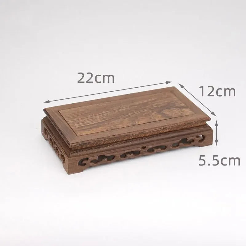 Retro Wooden Tea Tray Table Small Square Teapot Bases Bonsai Stand Bonsai Pedestal Wooden Base Vintage Furniture Home Decor