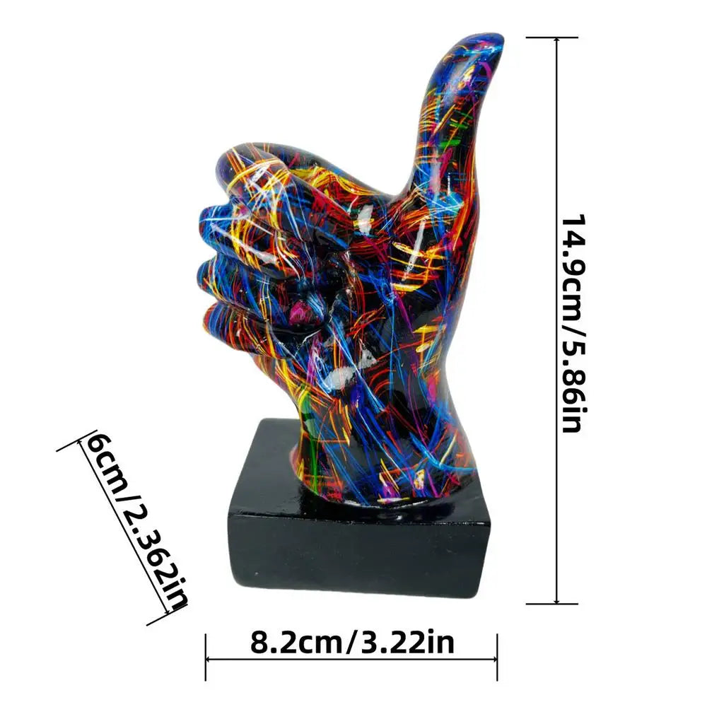 Graffiti Hand Gesture Ornament Art And Crafts Resin Gesture Statue Desktop Ring A Living Room Home Decoration