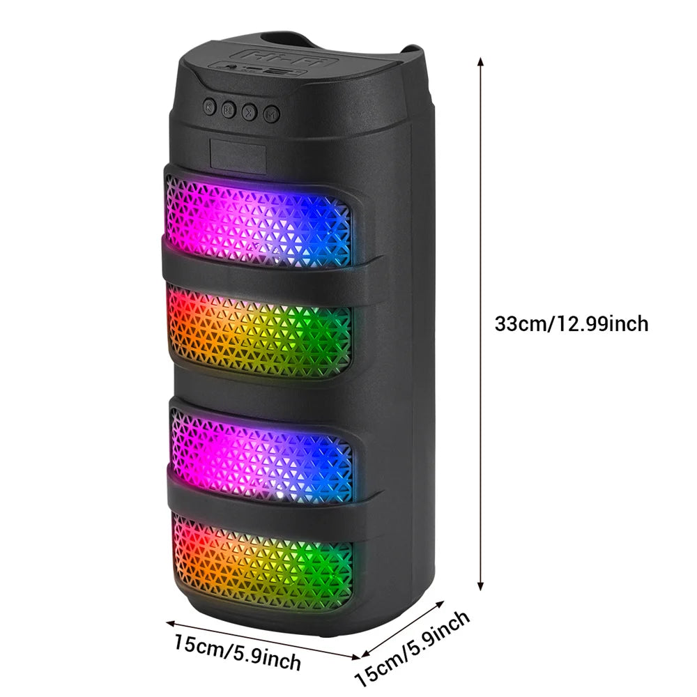3000W Portable Bluetooth Speaker | Dual 4" Subwoofer with LED Lights
