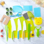 13/17PCS Montessori Kids Cooking Set Safe Knives Toddler Kitchen Tools for 2-8 Year Old Real Cooking Role Play Toy