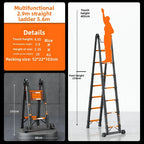 Thickened carbon steel telescopic ladder Multifunctional herringbone ladder Bamboo ladder Lifting  folding engineering staircase
