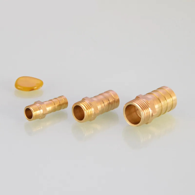 Brass Pipe Fitting 6/8/10/12/14/16mm Hose Barb Tail 1/8" 3/8" 1/4" BSP Male Connector Joint Copper Coupler Adapter