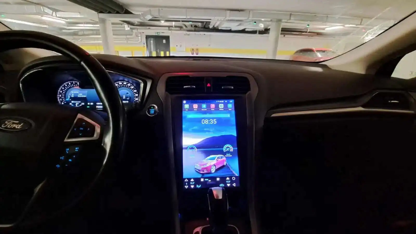 8G+128G 12.1Inch Tesla Style Touch Screen For Ford Mondeo Fusion MK5 Android 14 Car Radio Multimedia Video Player GPS Navigator