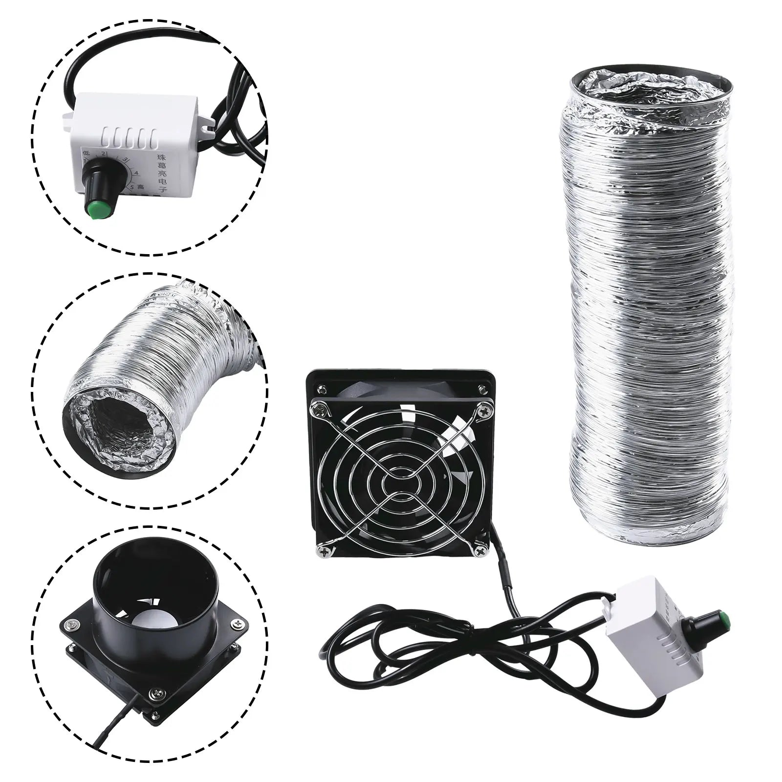 Smoke Absorber Fume Extractor Fan Pipe Duct Exhuast Fan USB Adjustable