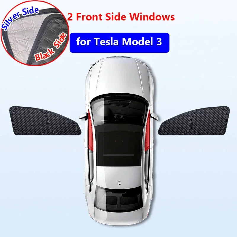 For Tesla Model 3 Highland 2024 Sunshade Accessories Silver Thick Sun Shade Tesla Model Y Juniper 2025 Window Windshield Shading