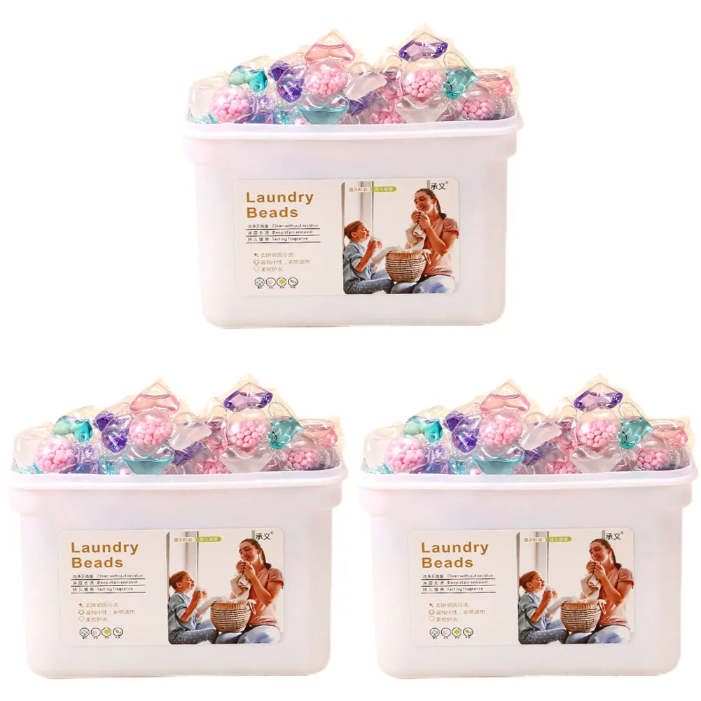 50Pcs Laundry Detergent Soap Box 5 in 1 Multi-purpose Strong Detergent Laundry Cleaning Washing Capsules for Home Dormitory