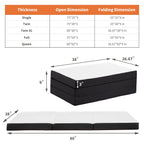 Three-Fold Portable Floor Bed