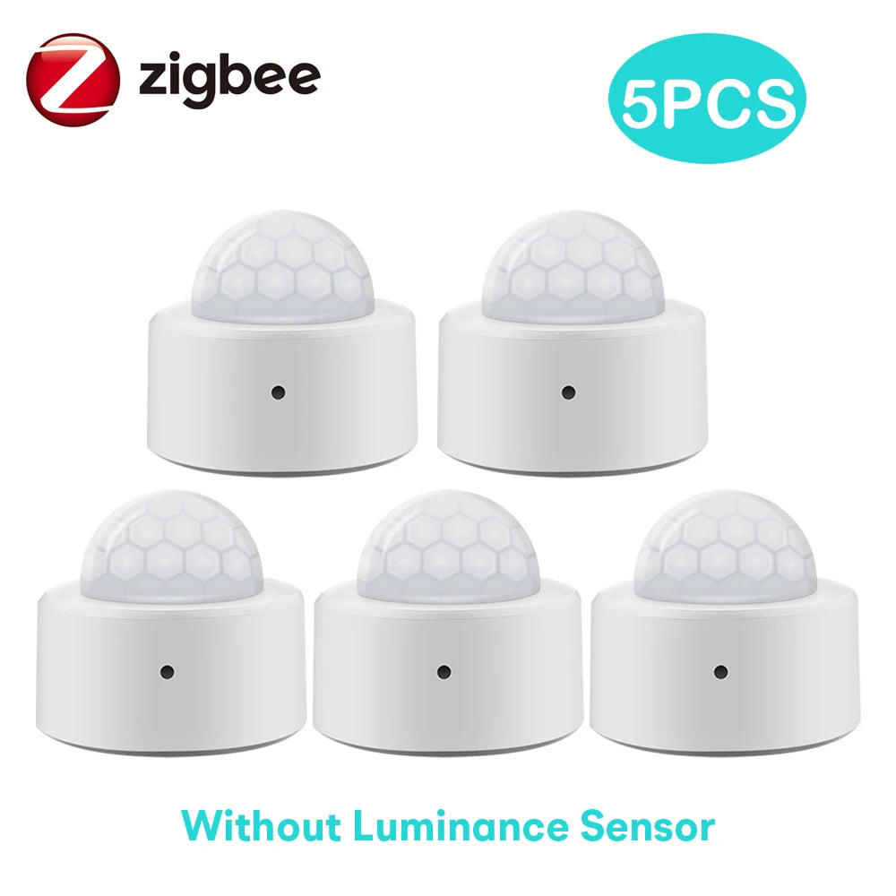 Tuya Zigbee 3.0 Mini PIR Motion Movement Human Body Detector with Brightness Luminance Sensor Lux Meter Home Security Alarm