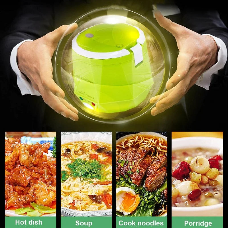 1.6L Mini Rice Cooker Heating Lunch Box Portable Constant Temperature Food Steamer Multifunction Pot For Car Truck 12/24V