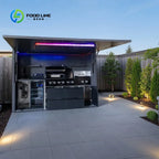 Customized Modern Modular  Outdoor Kitchen with Complete BBQ Setup Backyard Patio Garden Outdoor Kitchen Cabinets